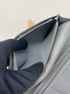 LOUIS VUITTON GLACIER GREY TAIGA LEATHER BRAZZA WALLET