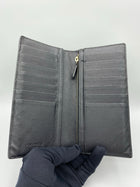 SAINT LAURENT BLACK LEATHER LONG WALLET