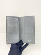 LOUIS VUITTON GLACIER GREY TAIGA LEATHER BRAZZA WALLET