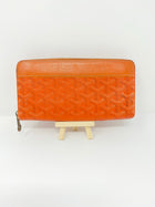 GOYARD MATIGNON ORANGE CHEVRON FULL-ZIP LONG WALLET