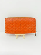GOYARD MATIGNON ORANGE CHEVRON FULL-ZIP LONG WALLET