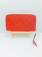 LOUIS VUITTON RED MONOGRAM EMPREINTE LEATHER ZIPPY