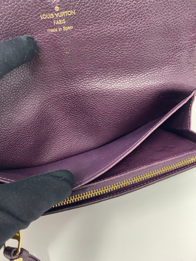 Louis Vuitton Purple Monogram Empreinte Zippy Wallet Leather Pony