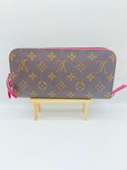 LOUIS VUITTON BROWN MONOGRAM PINK TRIM INSOLITE LONG WALLET